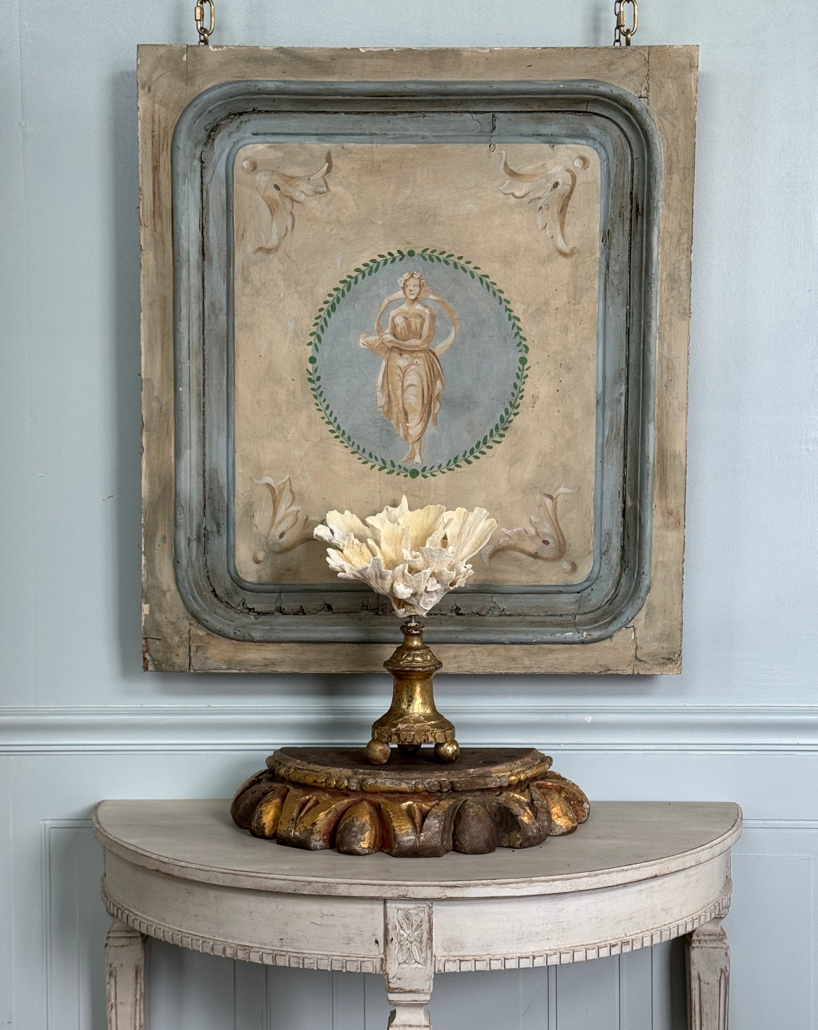 Coral Mounted on Antique Fragment