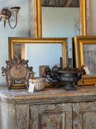 Antique French Gilded Mirror with Distressed Patina