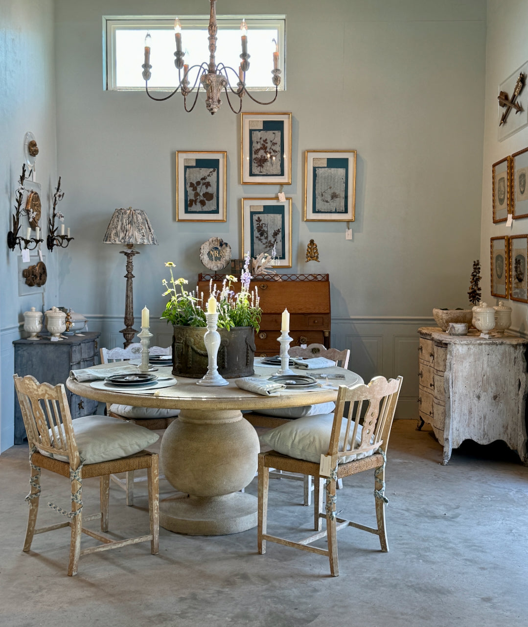 Swedish Rush Seat Chairs, Set of 4, Vintage Circa 1950's