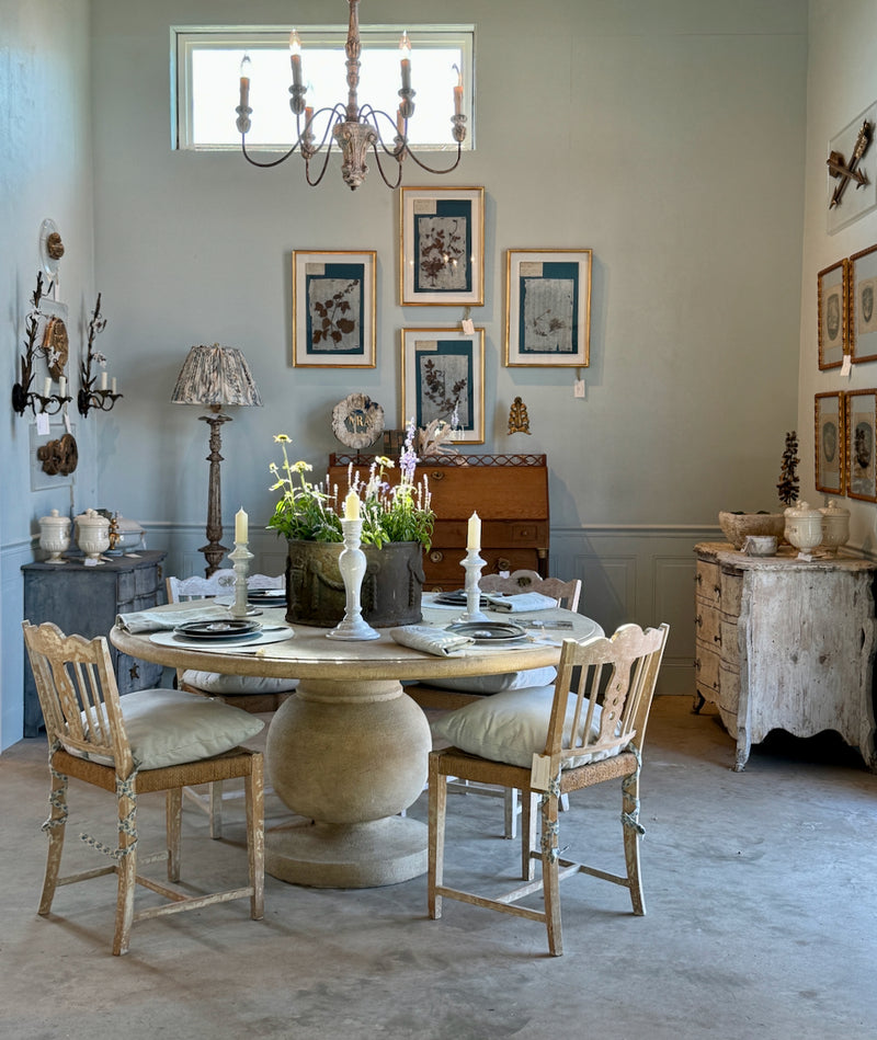 Swedish Rush Seat Chairs, Set of 4, Vintage Circa 1950's