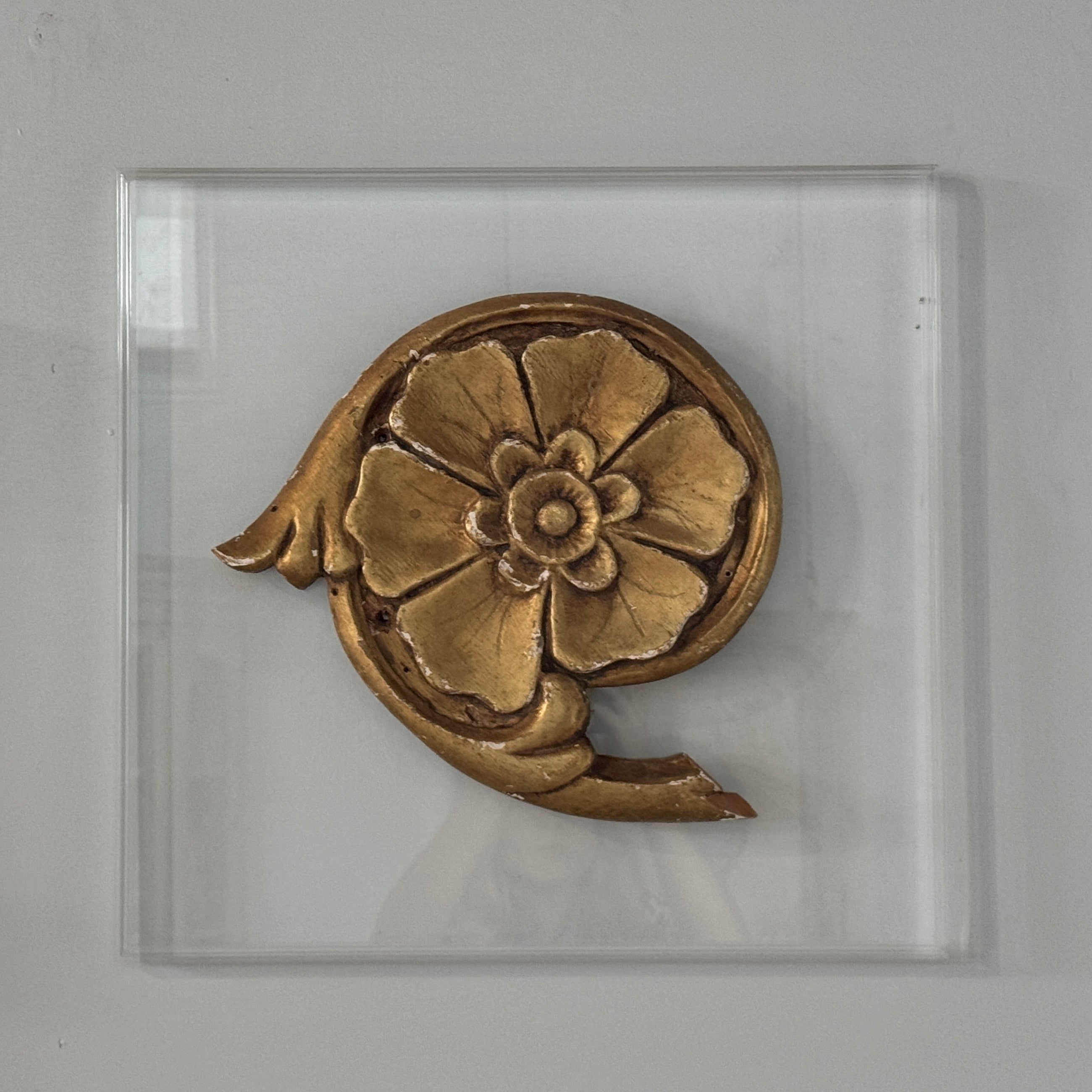 Gilt Flower Fragment on Acrylic Plaque
