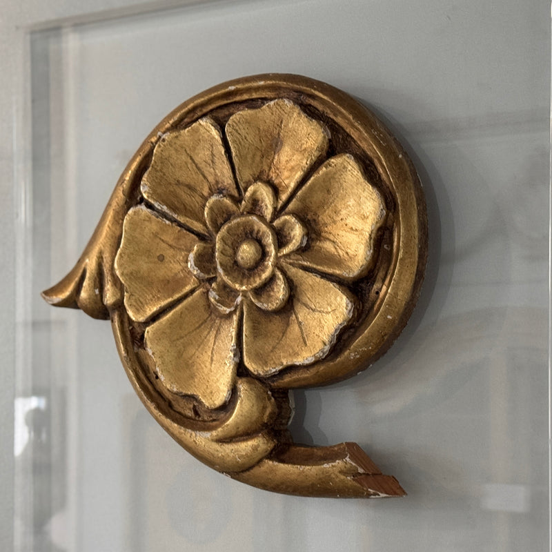 Gilt Flower Fragment on Acrylic Plaque