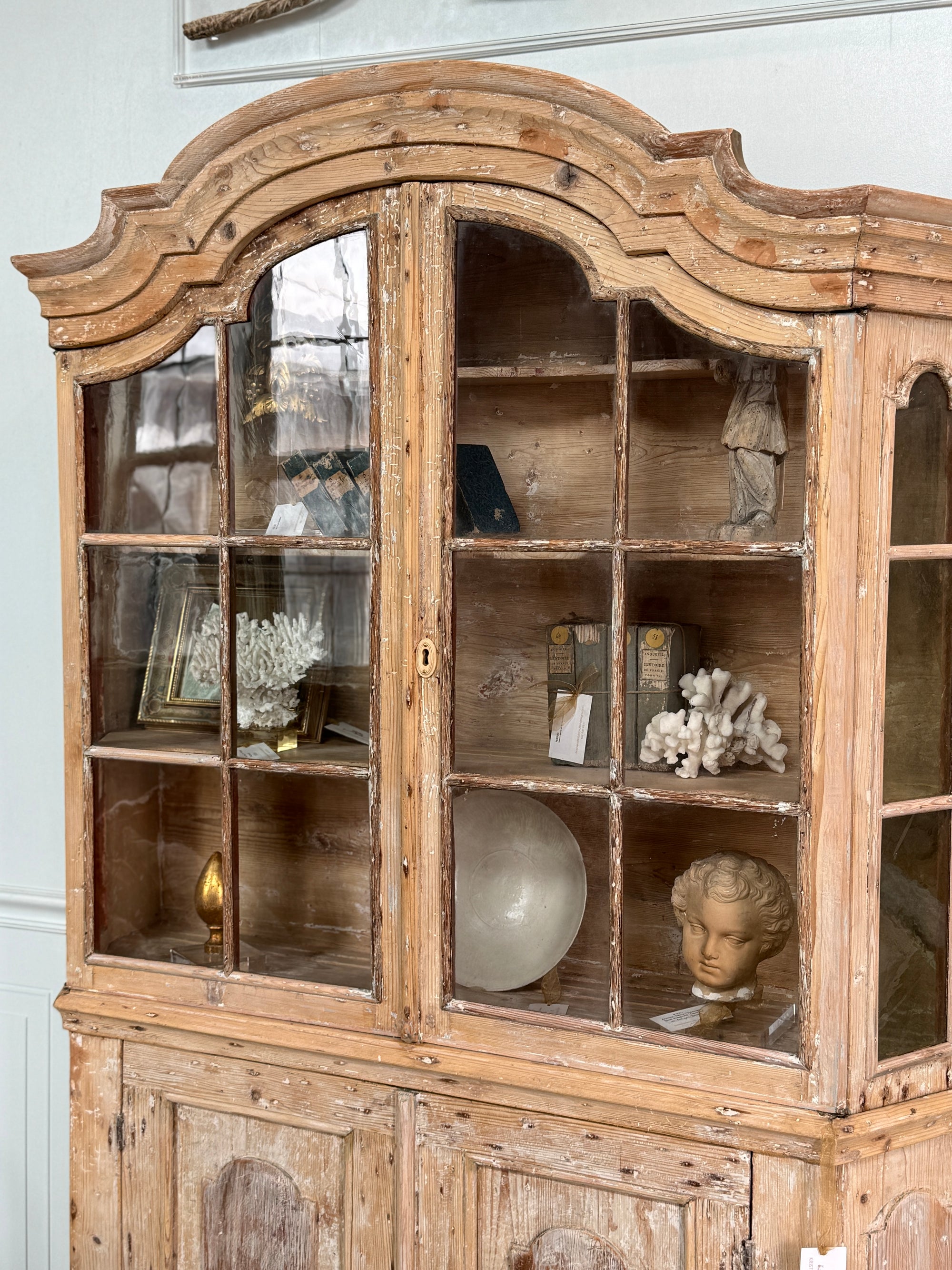 China Cabinet circa 1800 with Original Glass