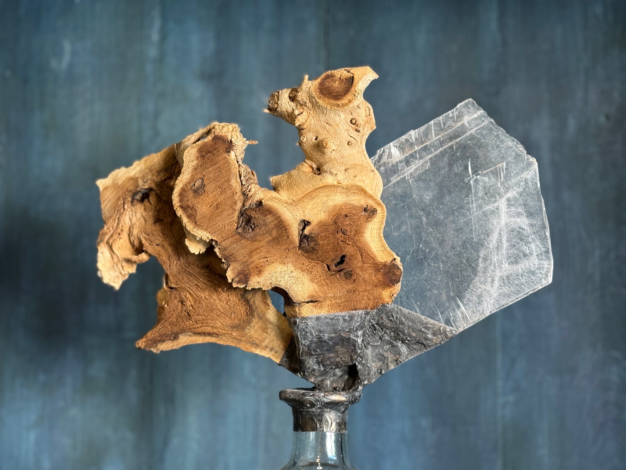 Handcrafted Sculptural Driftwood Bottle