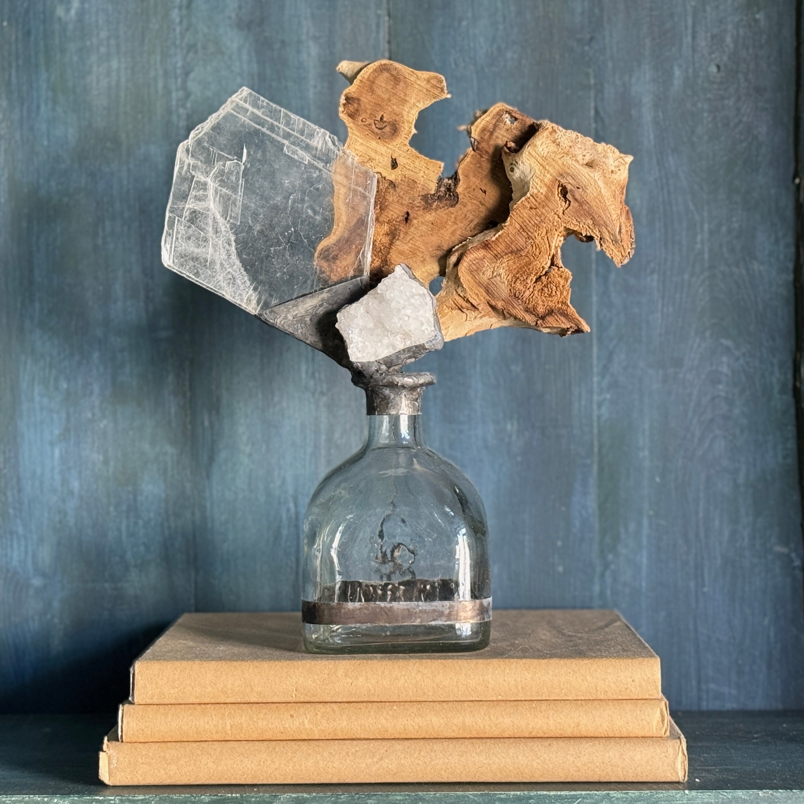 Handcrafted Sculptural Driftwood Bottle