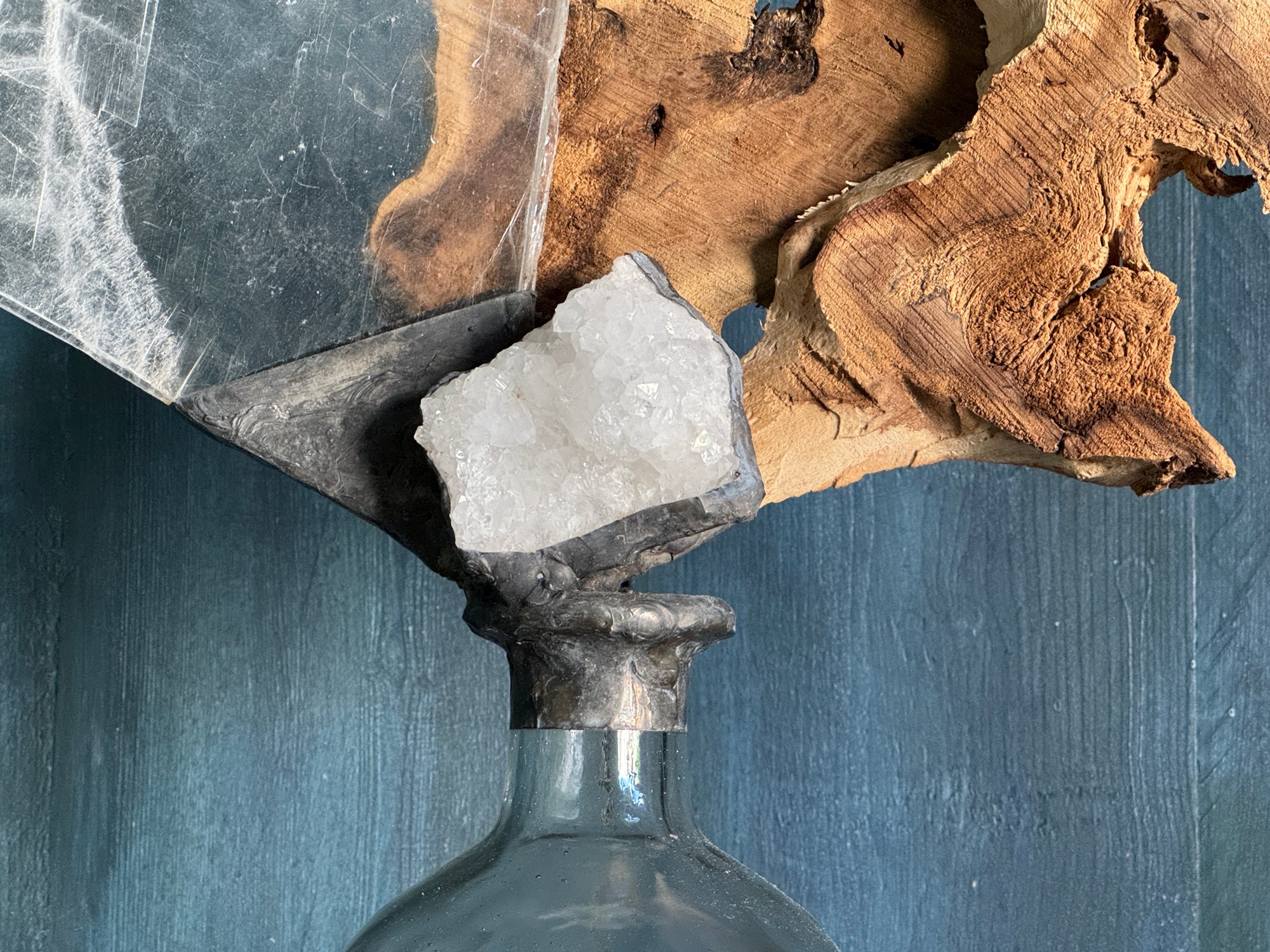 Handcrafted Sculptural Driftwood Bottle