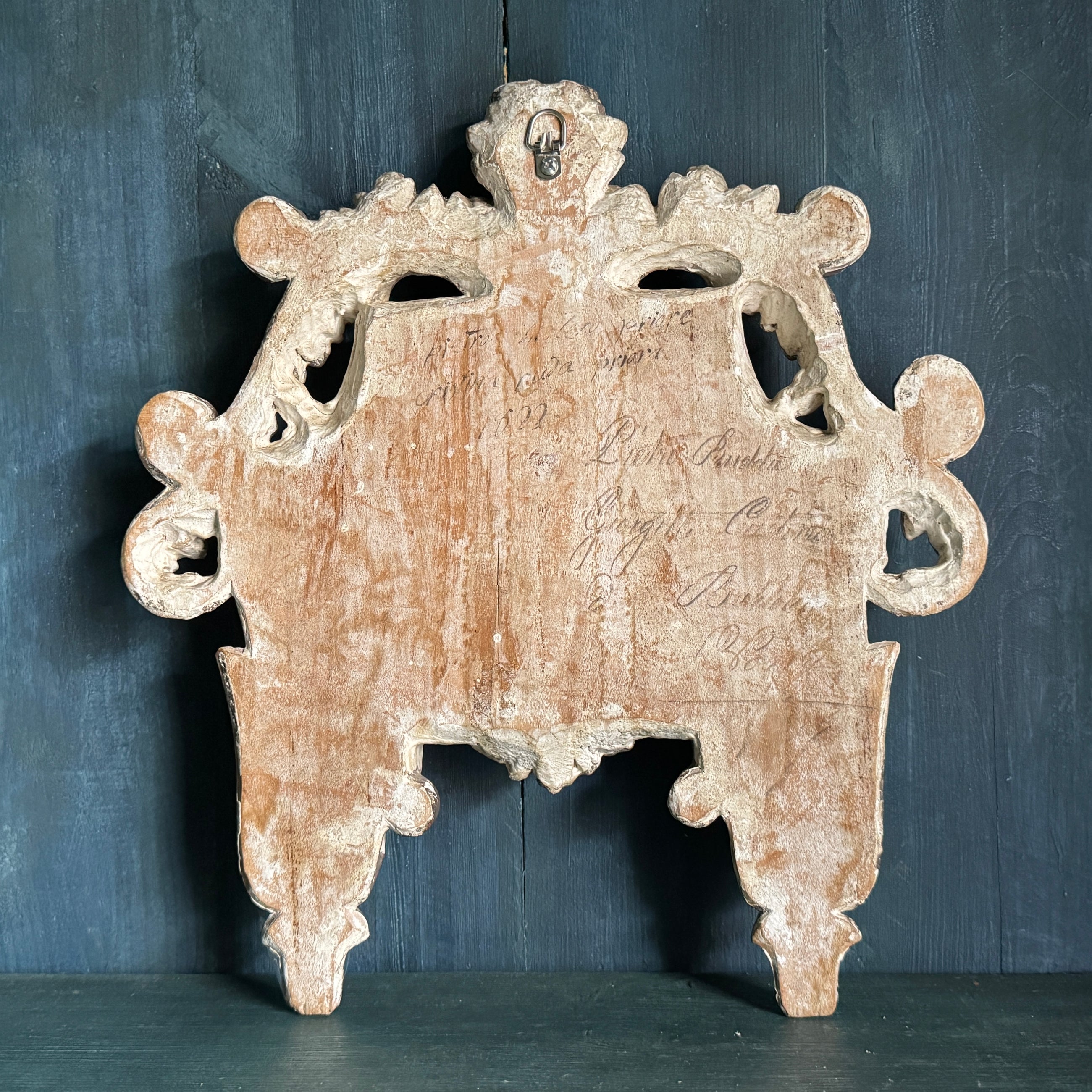 19th C Baroque Italian Signed Frame with Antique Document