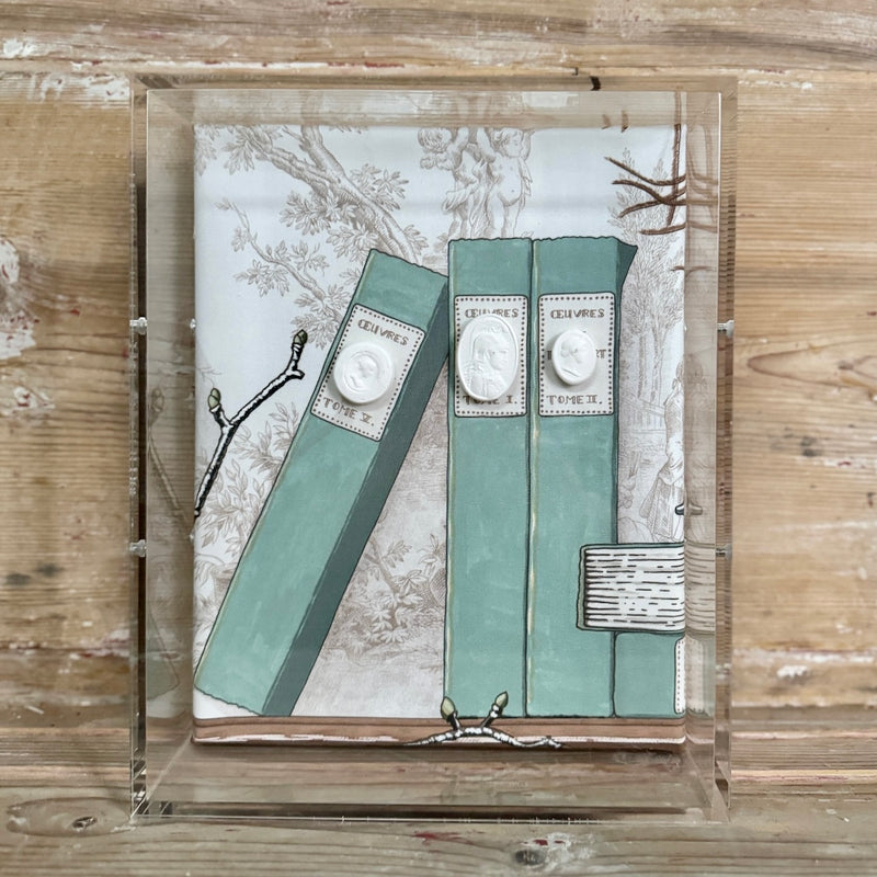 Framed Intaglio Shadowbox on Manuel Canovas Fabric