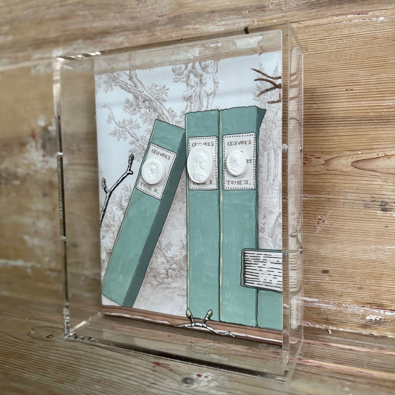 Framed Intaglio Shadowbox on Manuel Canovas Fabric