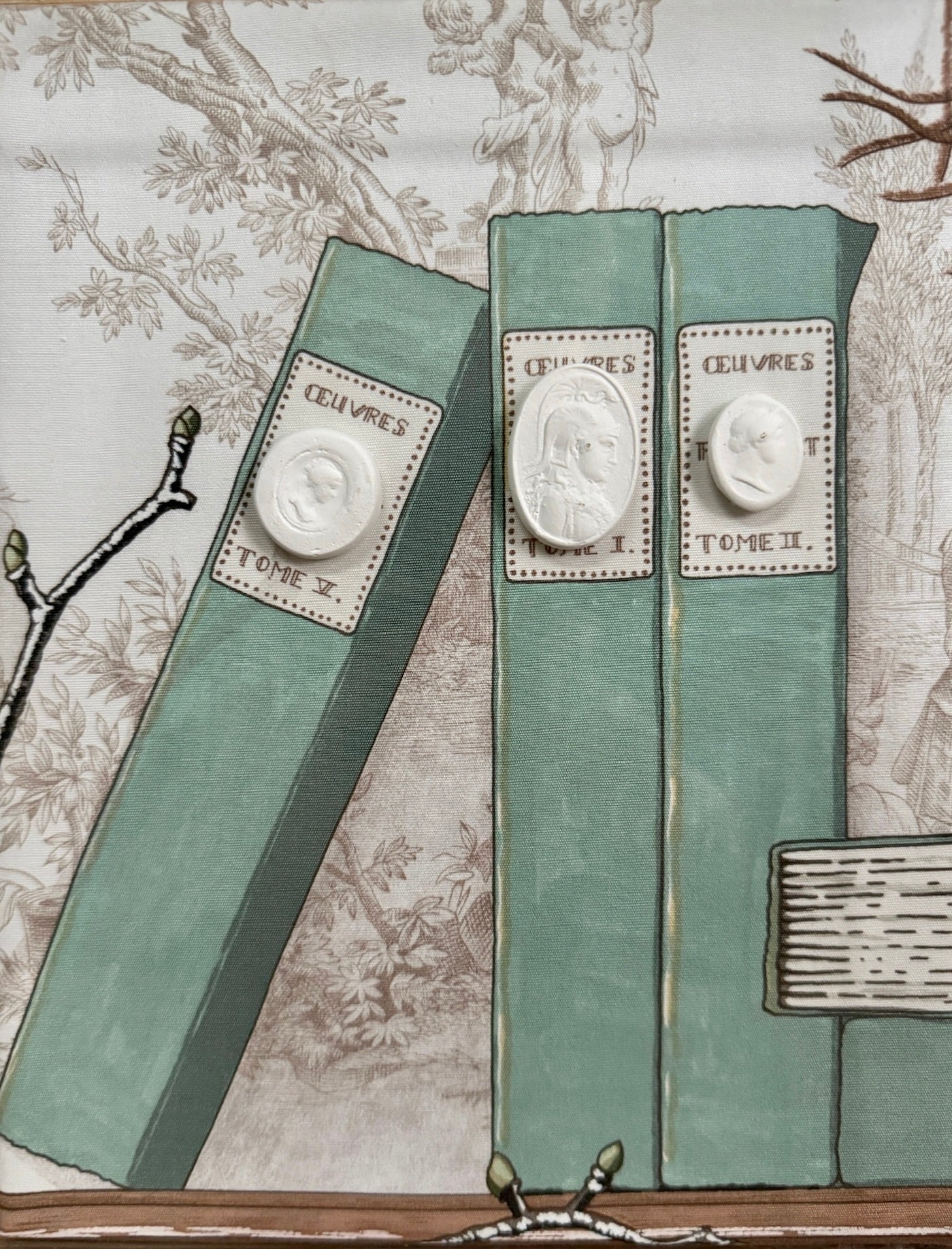 Framed Intaglio Shadowbox on Manuel Canovas Fabric