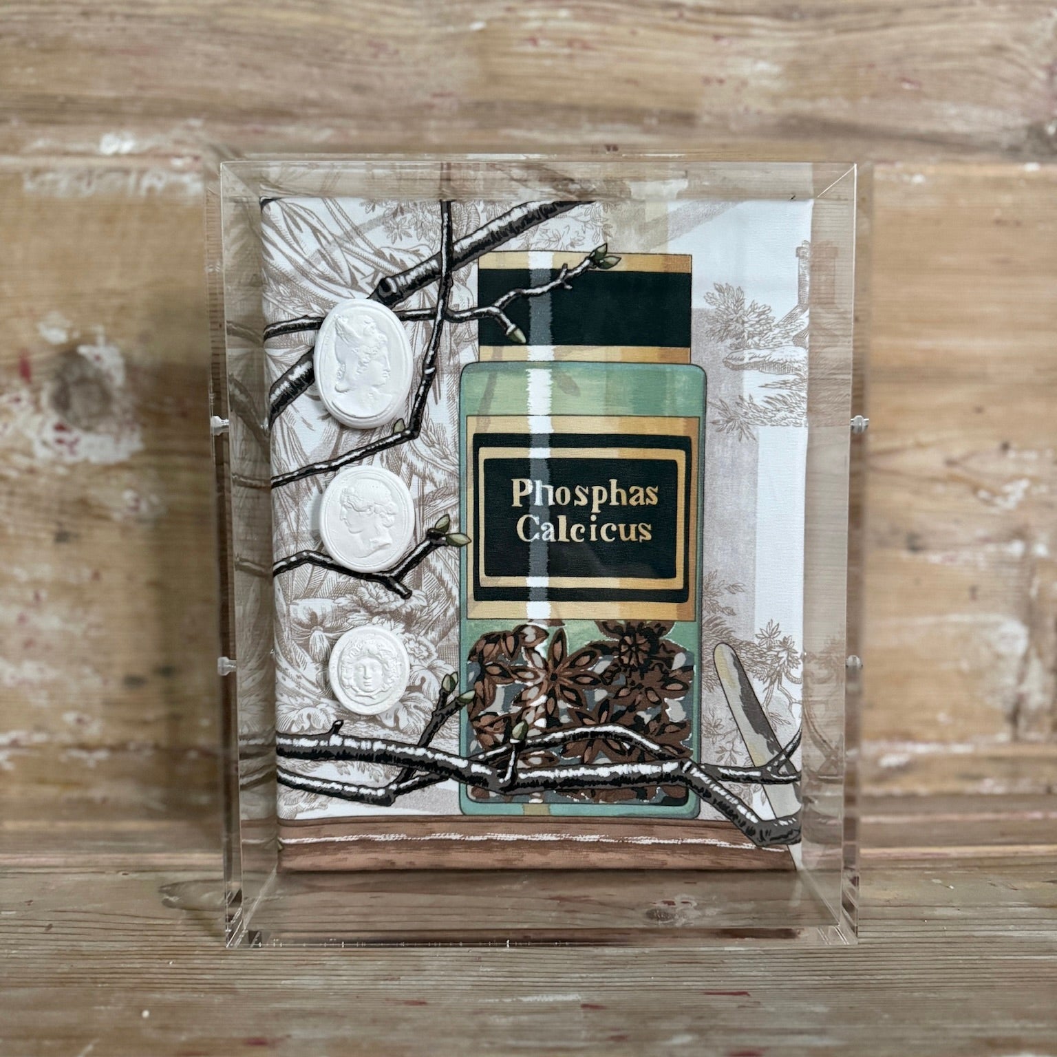 Framed Intaglio Shadowbox on Manuel Canovas Fabric