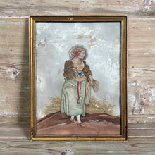 Pair of 18th-Century French Oil Paintings with Textile Appliqué Figures