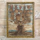 18th C Pair of Hand-Painted Family Tree with Heraldic Crests