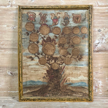 18th C Pair of Hand-Painted Family Tree with Heraldic Crests
