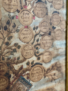 18th C Pair of Hand-Painted Family Tree with Heraldic Crests