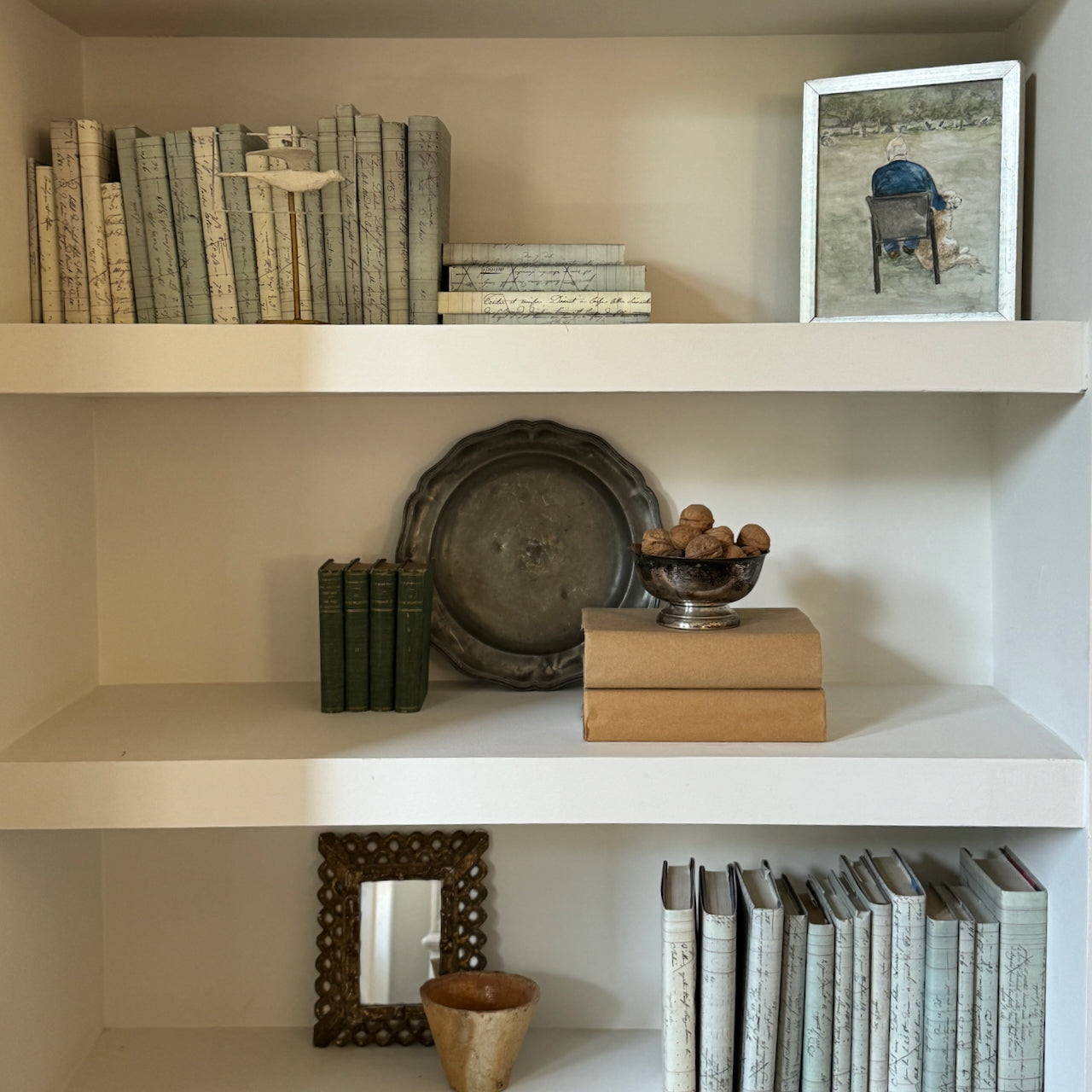 Antique French Ledger Print Book Covers (set of 6)