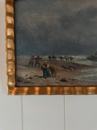 French Stormy Shipwreck Scene, 20th c Oil Painting