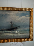 French Stormy Shipwreck Scene, 20th c Oil Painting