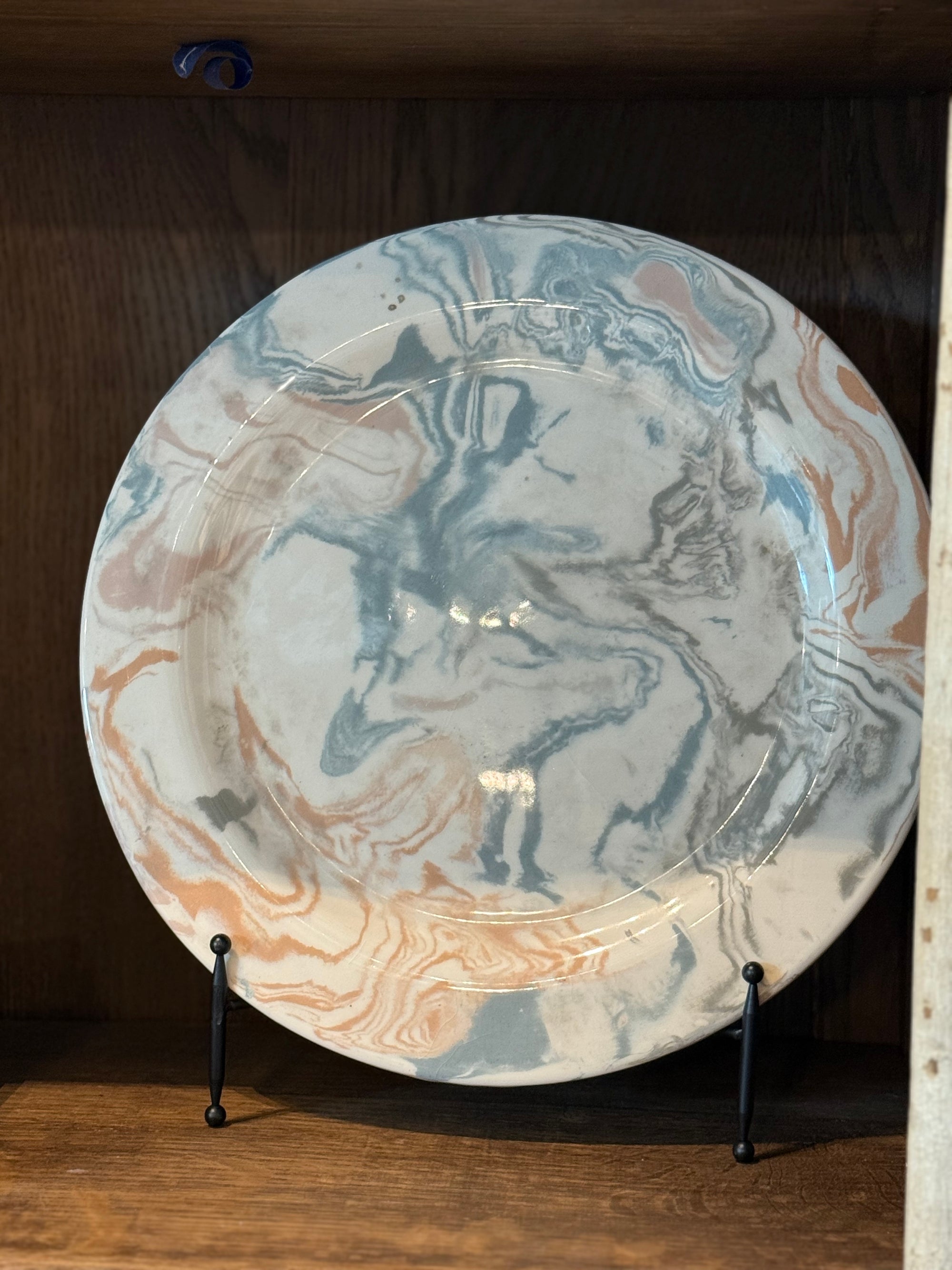 Vintage Marbelized Pichon d'Uzes Plate