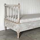 Antique Swedish Daybed with Fluted Apron and Schumacher Fabric 19th C