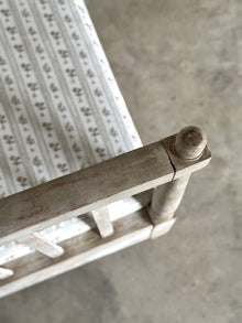 Antique Swedish Daybed with Fluted Apron and Schumacher Fabric 19th C