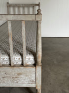 Antique Swedish Daybed with Fluted Apron and Schumacher Fabric 19th C