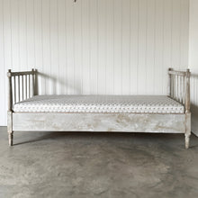Antique Swedish Daybed with Fluted Apron and Schumacher Fabric 19th C