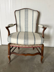 Provencal Walnut Armchair with New Designer Fabric, circa 1800