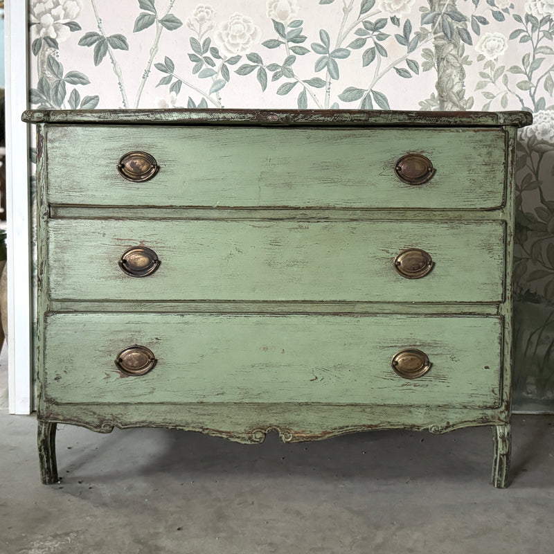 1880s  Swedish Baroque Commode in Verdant Green