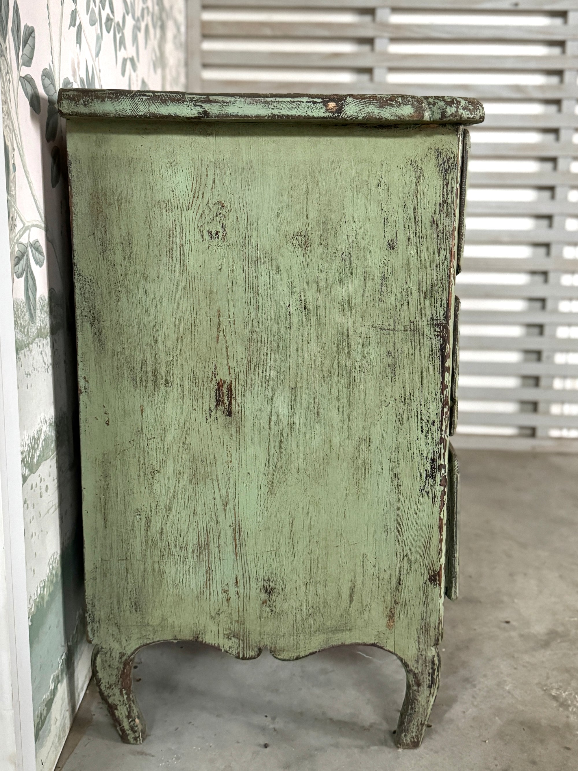 1880s  Swedish Baroque Commode in Verdant Green