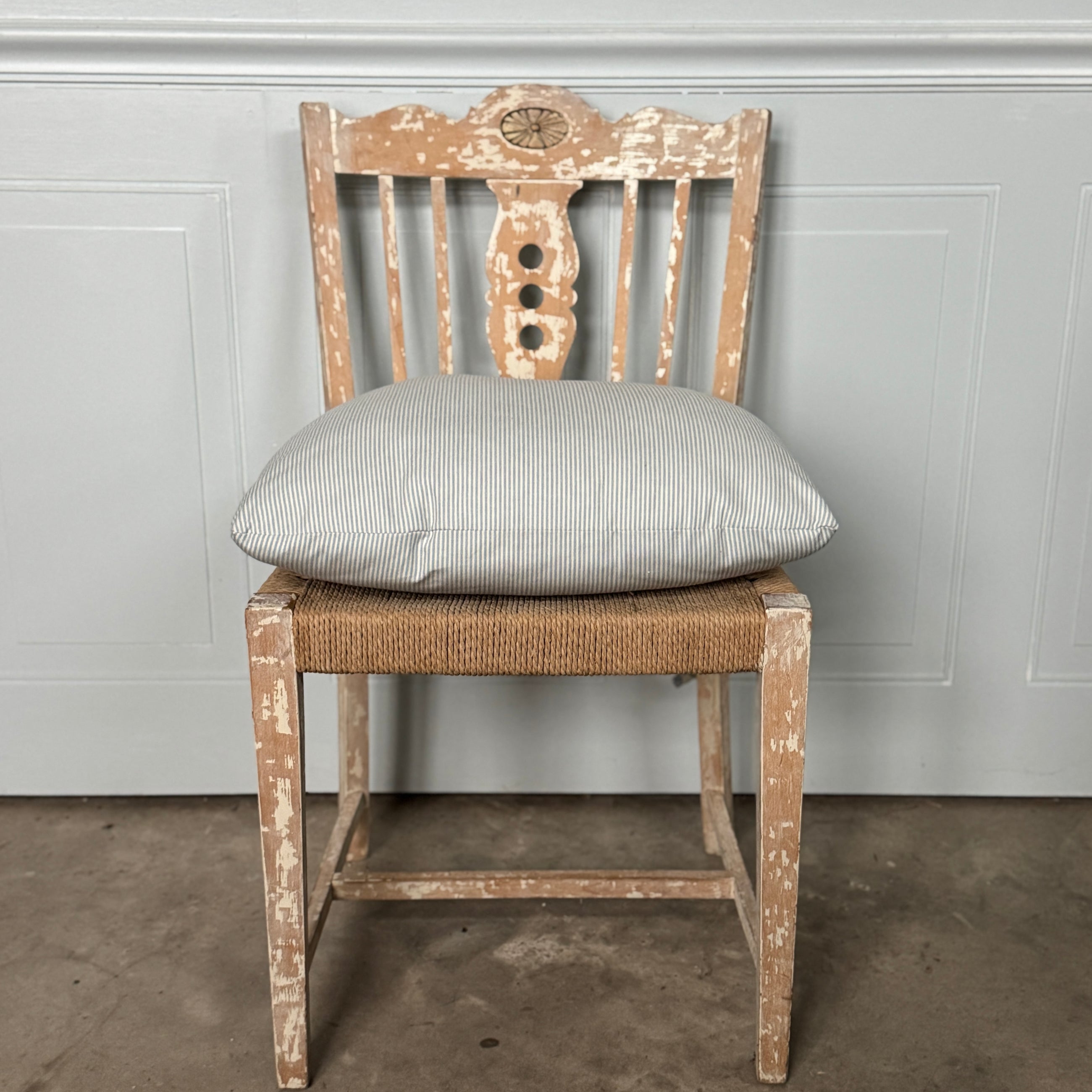 Swedish Rush Seat Chairs, Set of 4, Vintage Circa 1950's