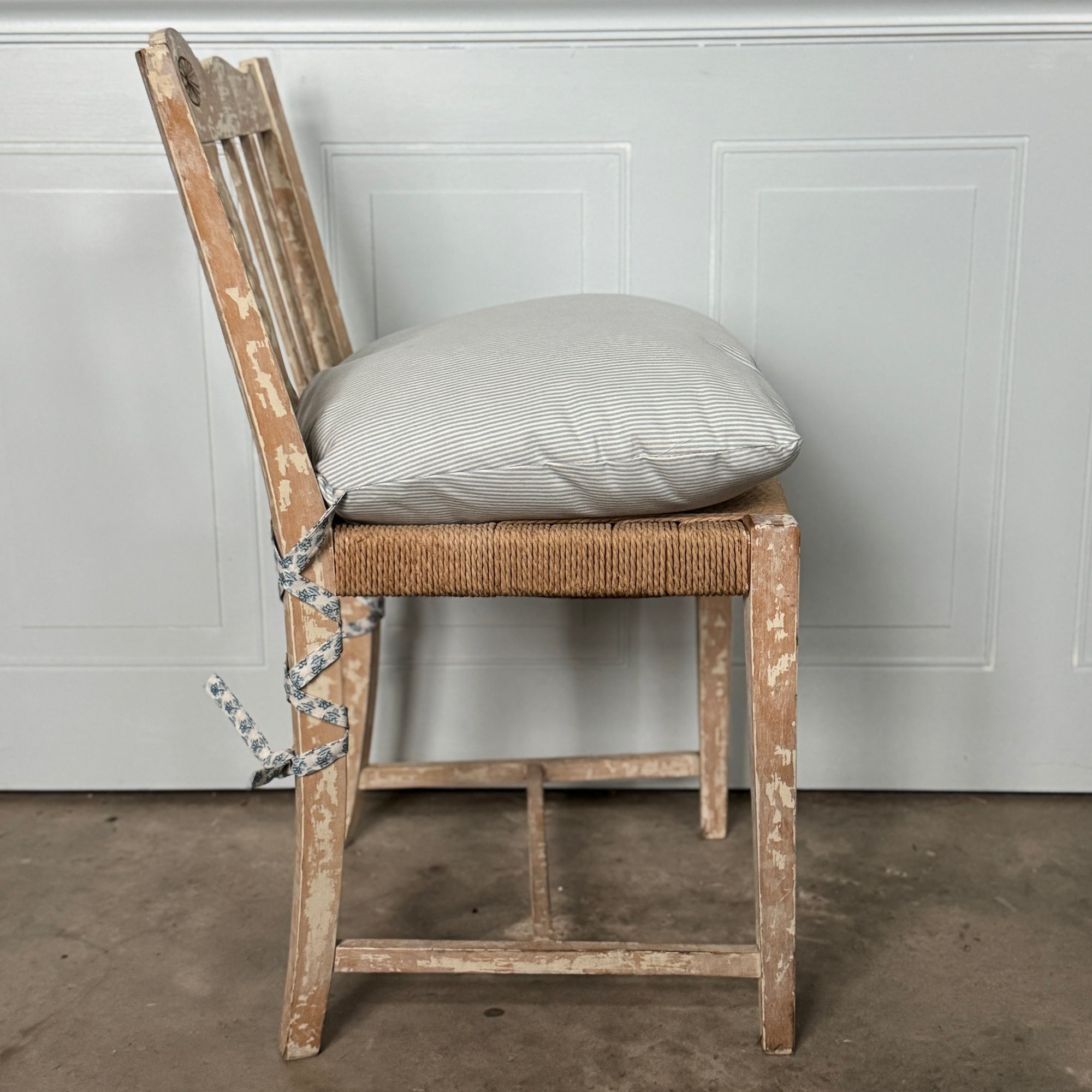 Swedish Rush Seat Chairs, Set of 4, Vintage Circa 1950's