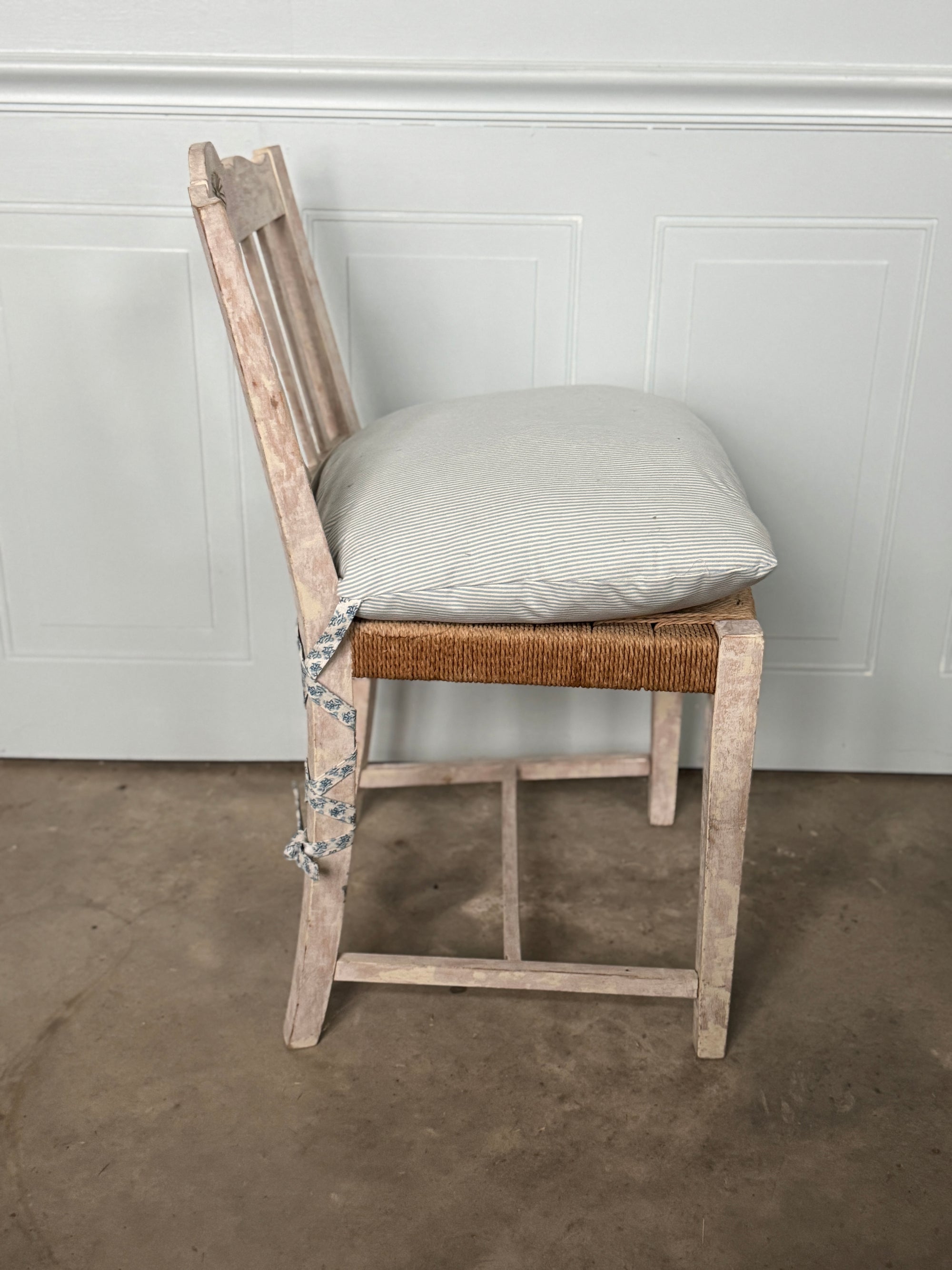 Swedish Rush Seat Chairs, Set of 4, Vintage Circa 1950's