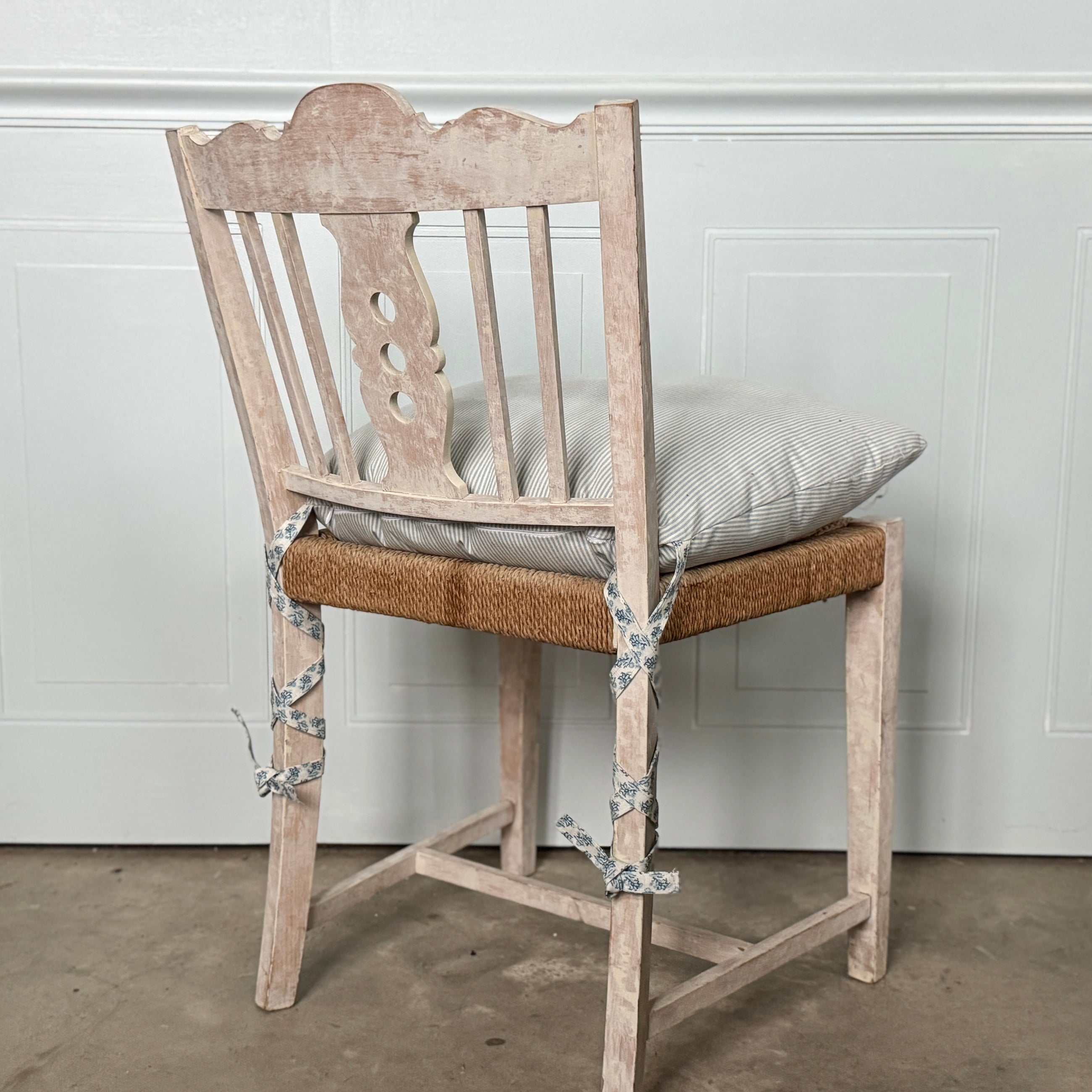 Swedish Rush Seat Chairs, Set of 4, Vintage Circa 1950's