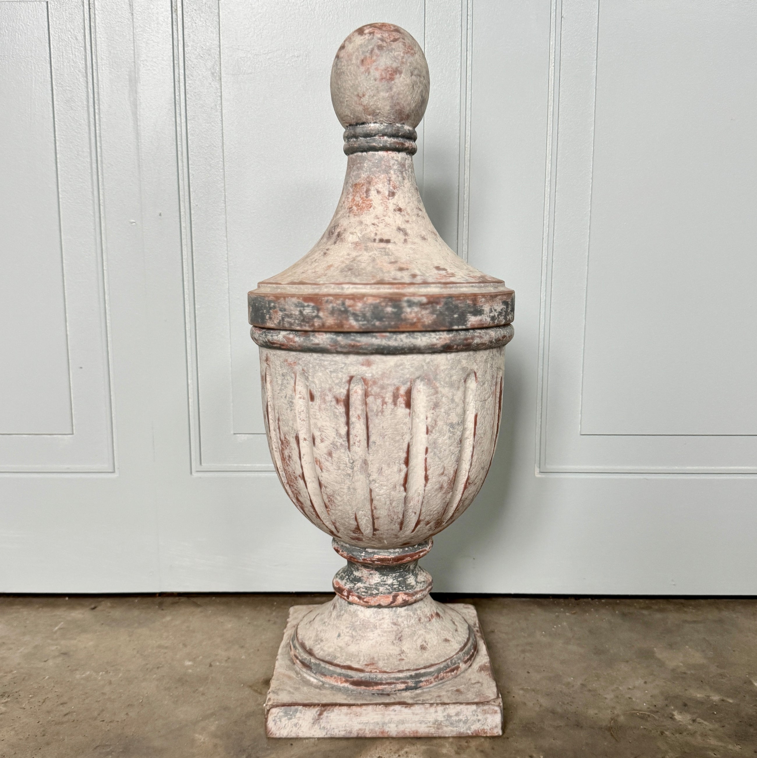 Pair of Italian Urns with Faux Terracotta Finish