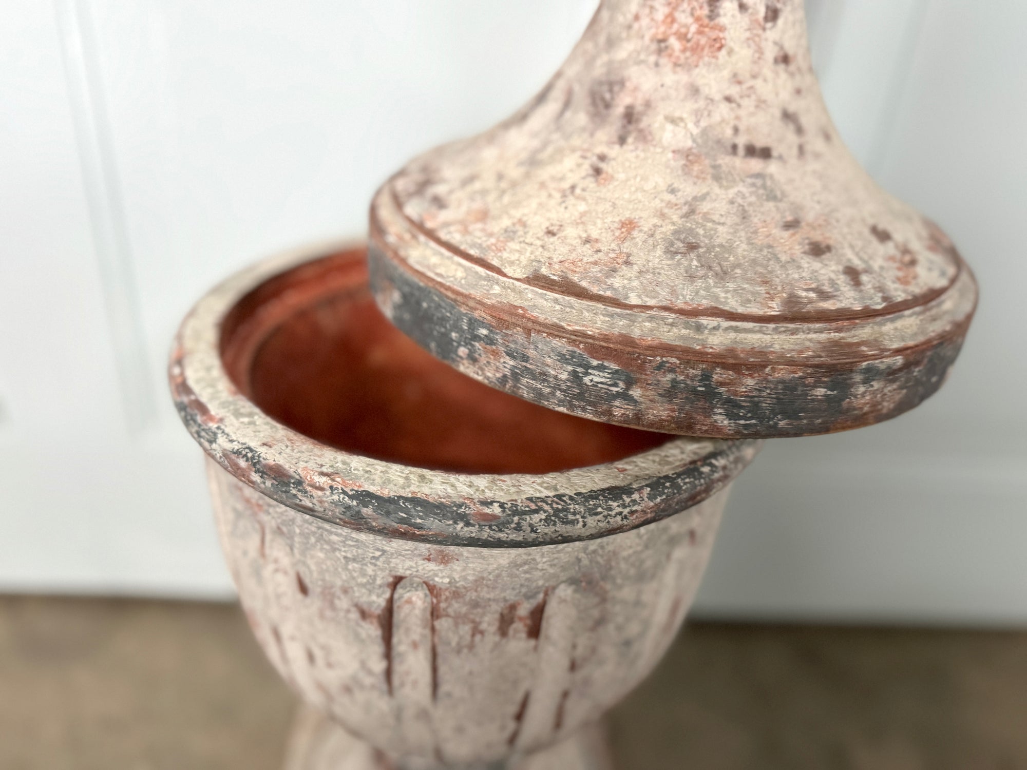 Pair of Italian Urns with Faux Terracotta Finish