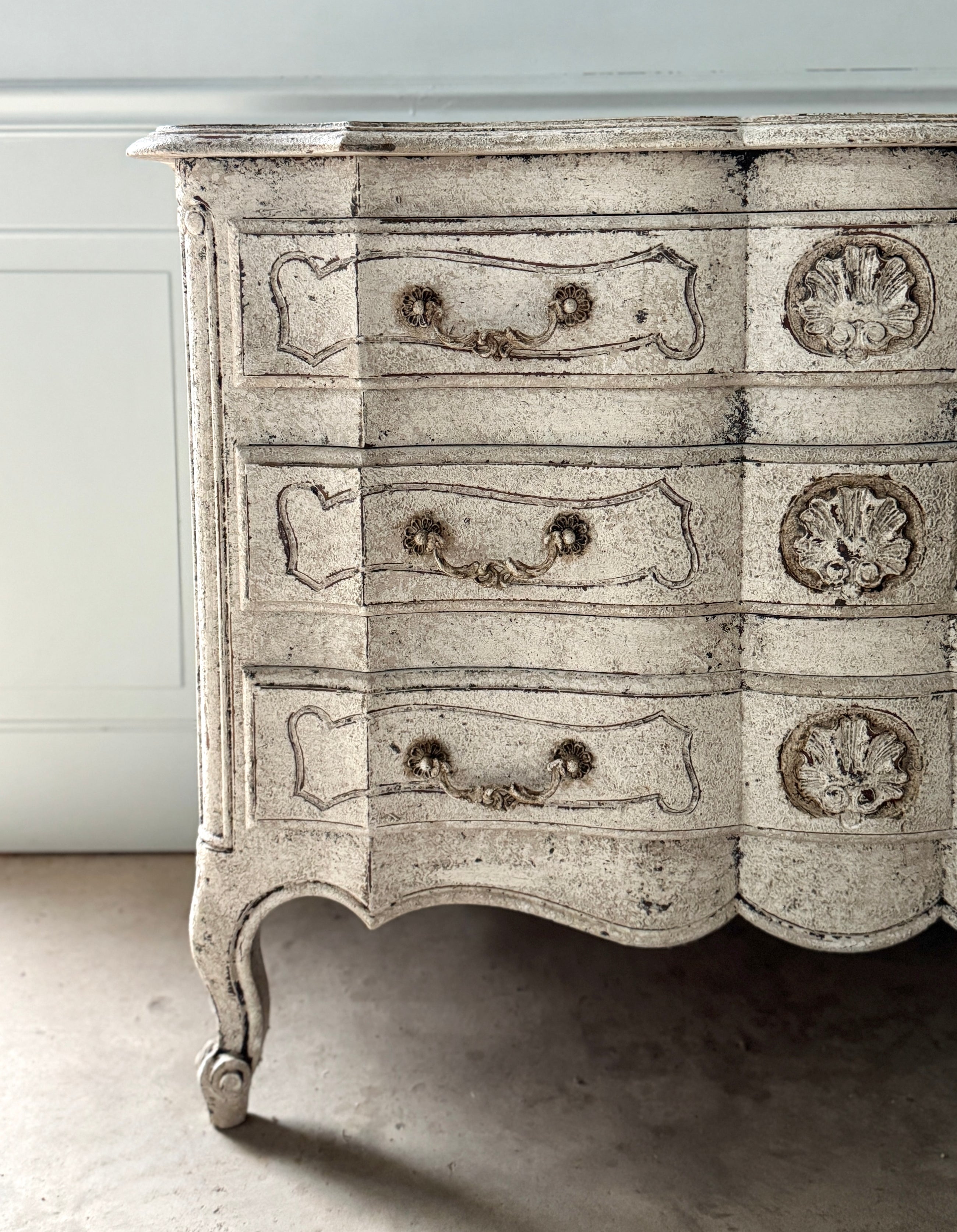 19th C. French Commode, Whitewashed