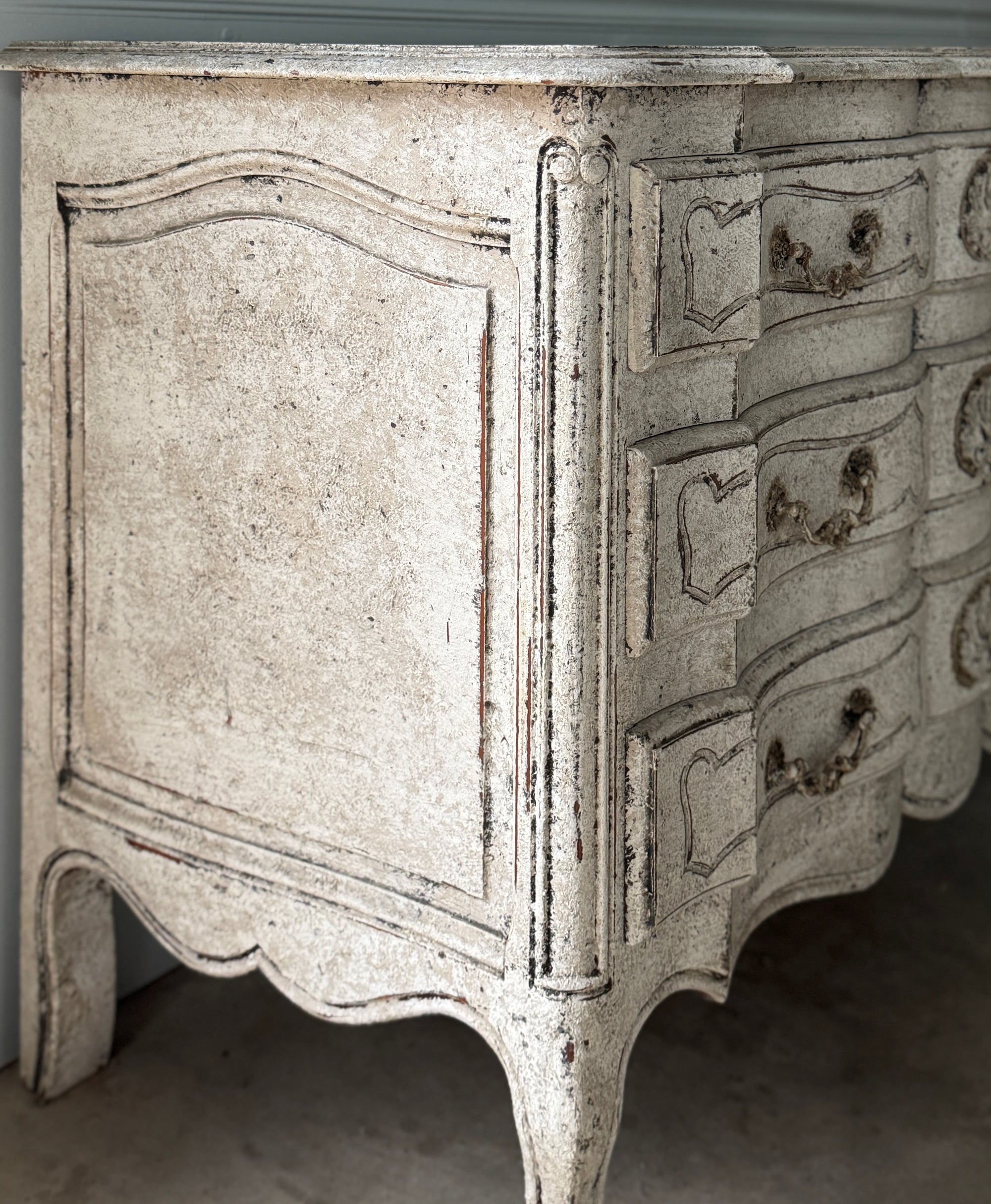19th C. French Commode, Whitewashed