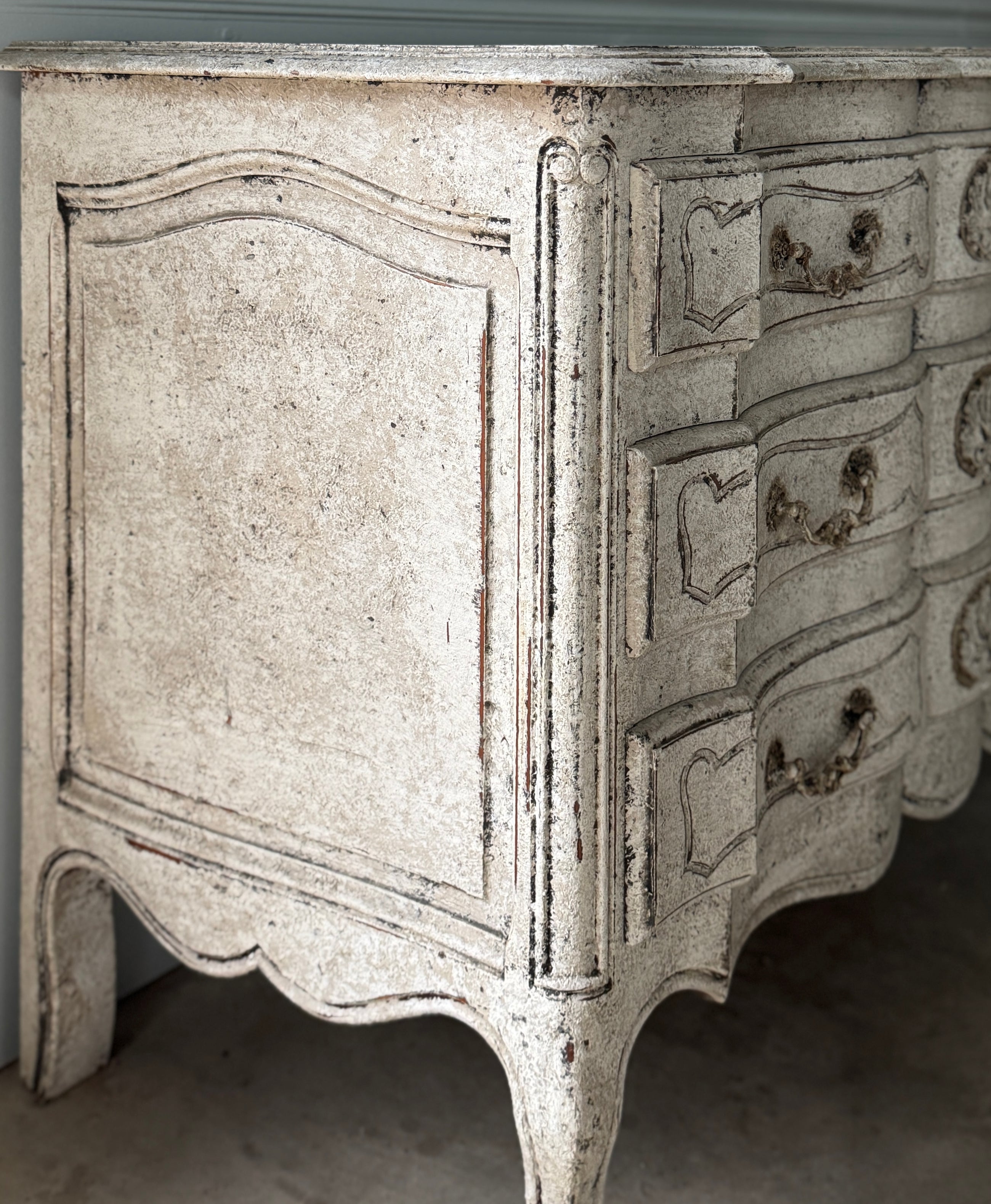 19th C. French Commode, Whitewashed