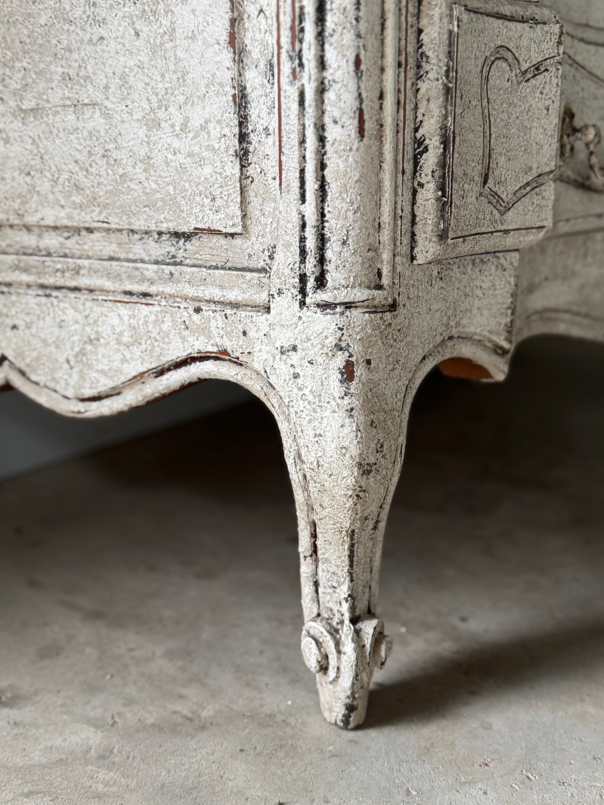 19th C. French Commode, Whitewashed