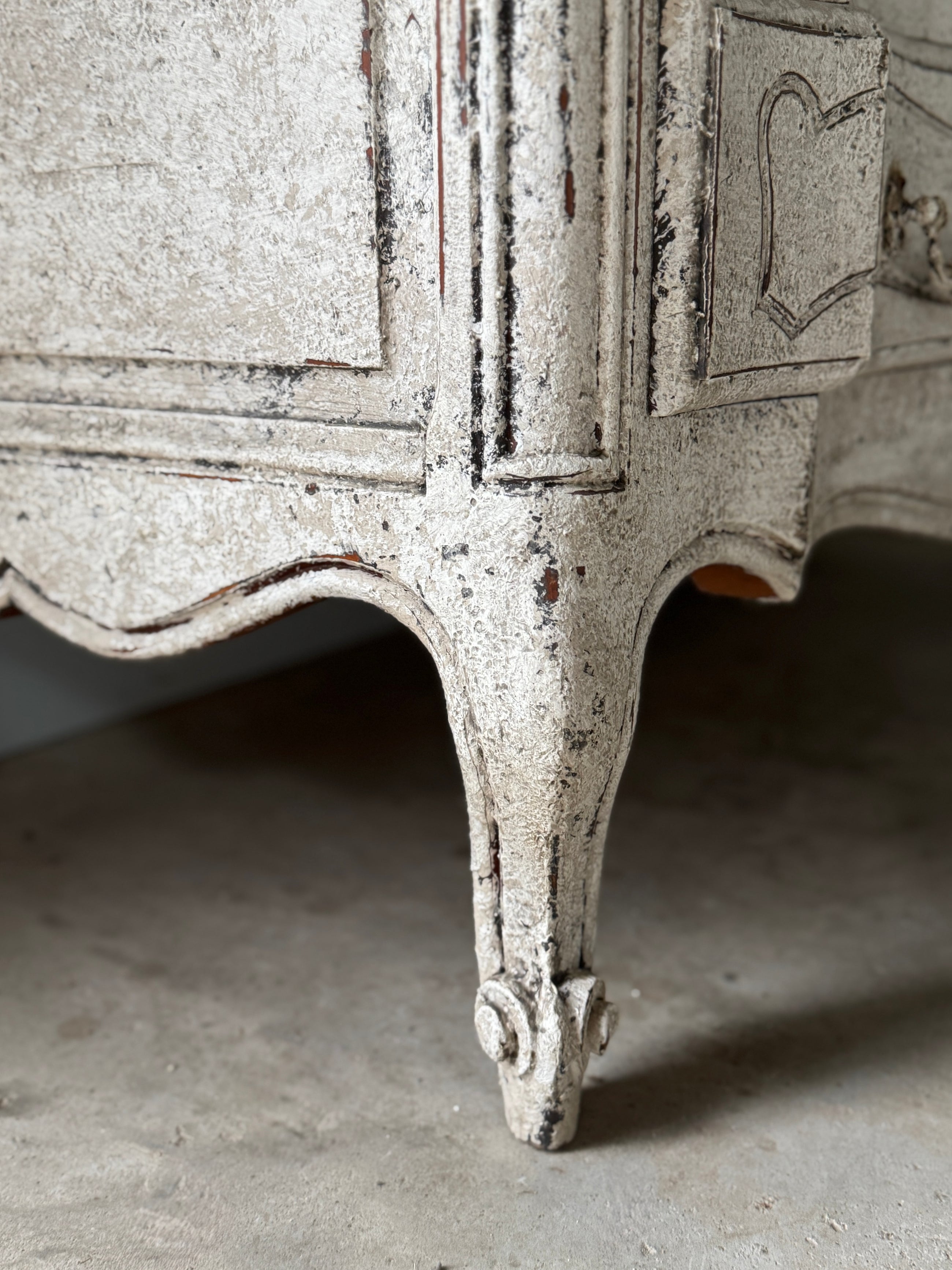 19th C. French Commode, Whitewashed