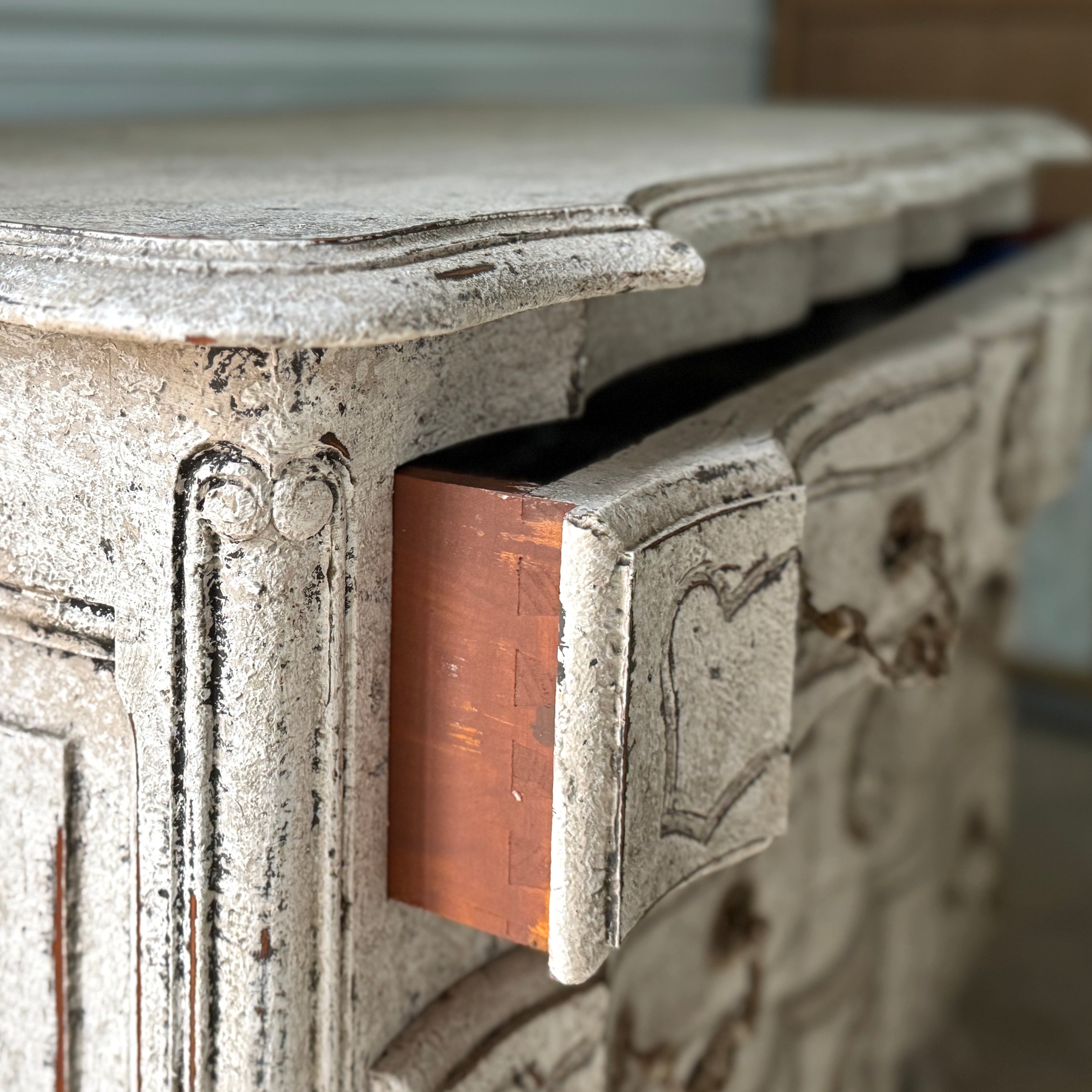 19th C. French Commode, Whitewashed