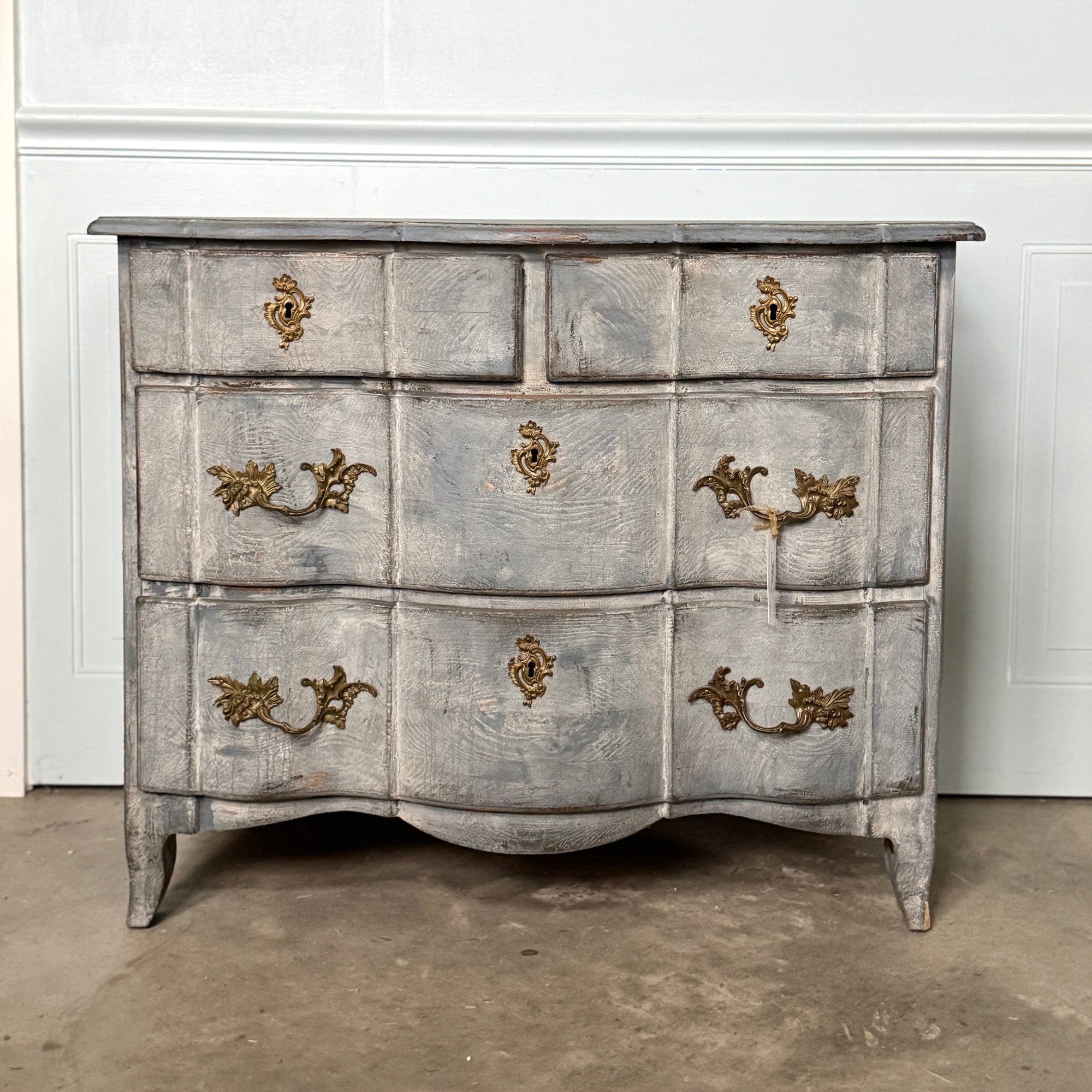 Stunning Blue Baroque Swedish 1880's Commode in Original Finish