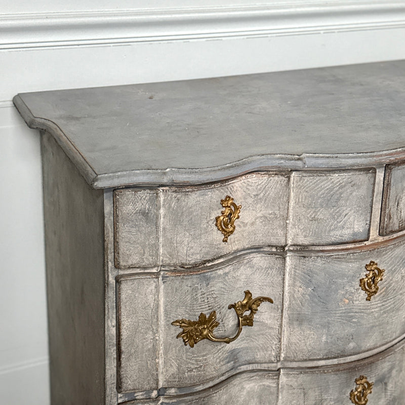 Stunning Blue Baroque Swedish 1880's Commode in Original Finish