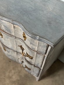 Stunning Blue Baroque Swedish 1880's Commode in Original Finish