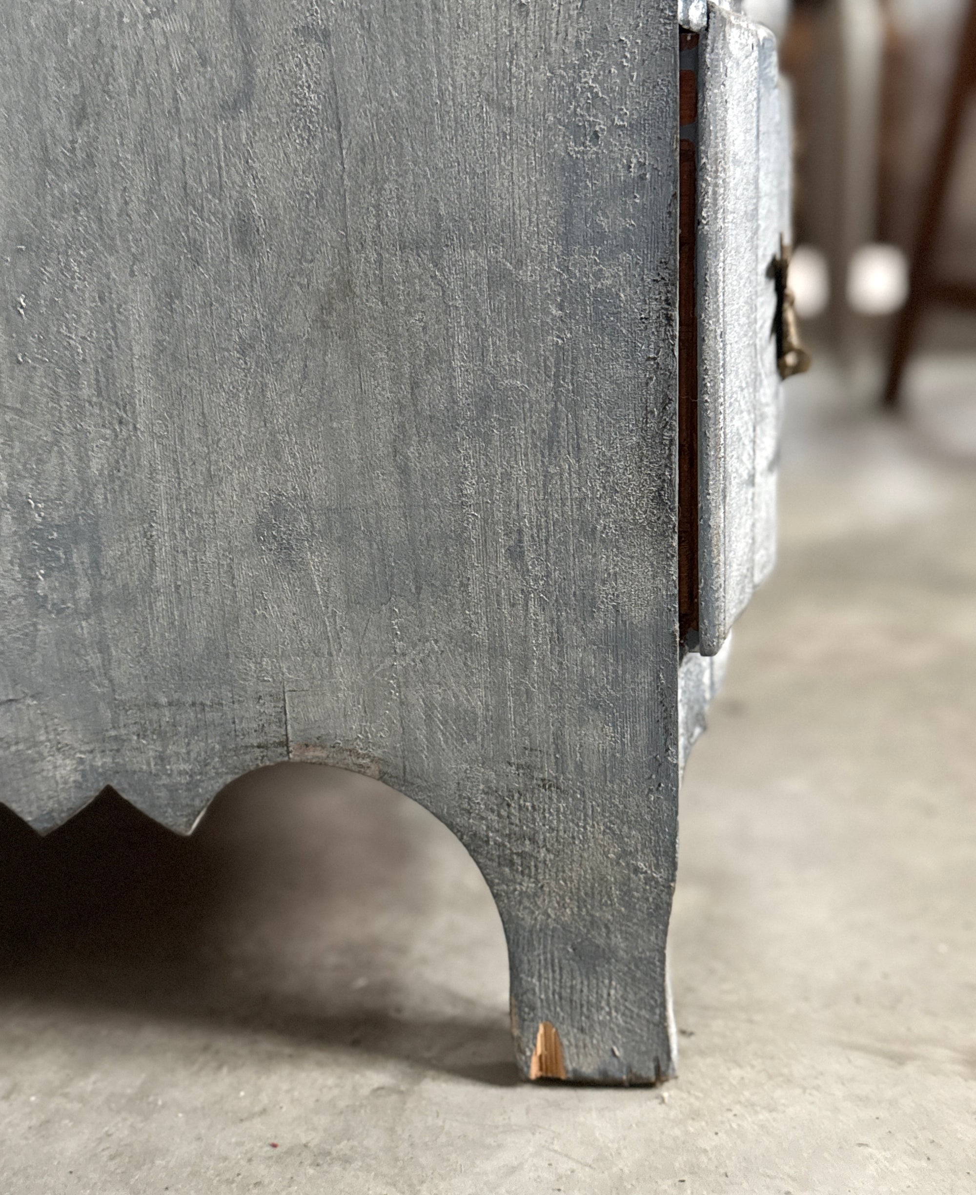 Stunning Blue Baroque Swedish 1880's Commode in Original Finish