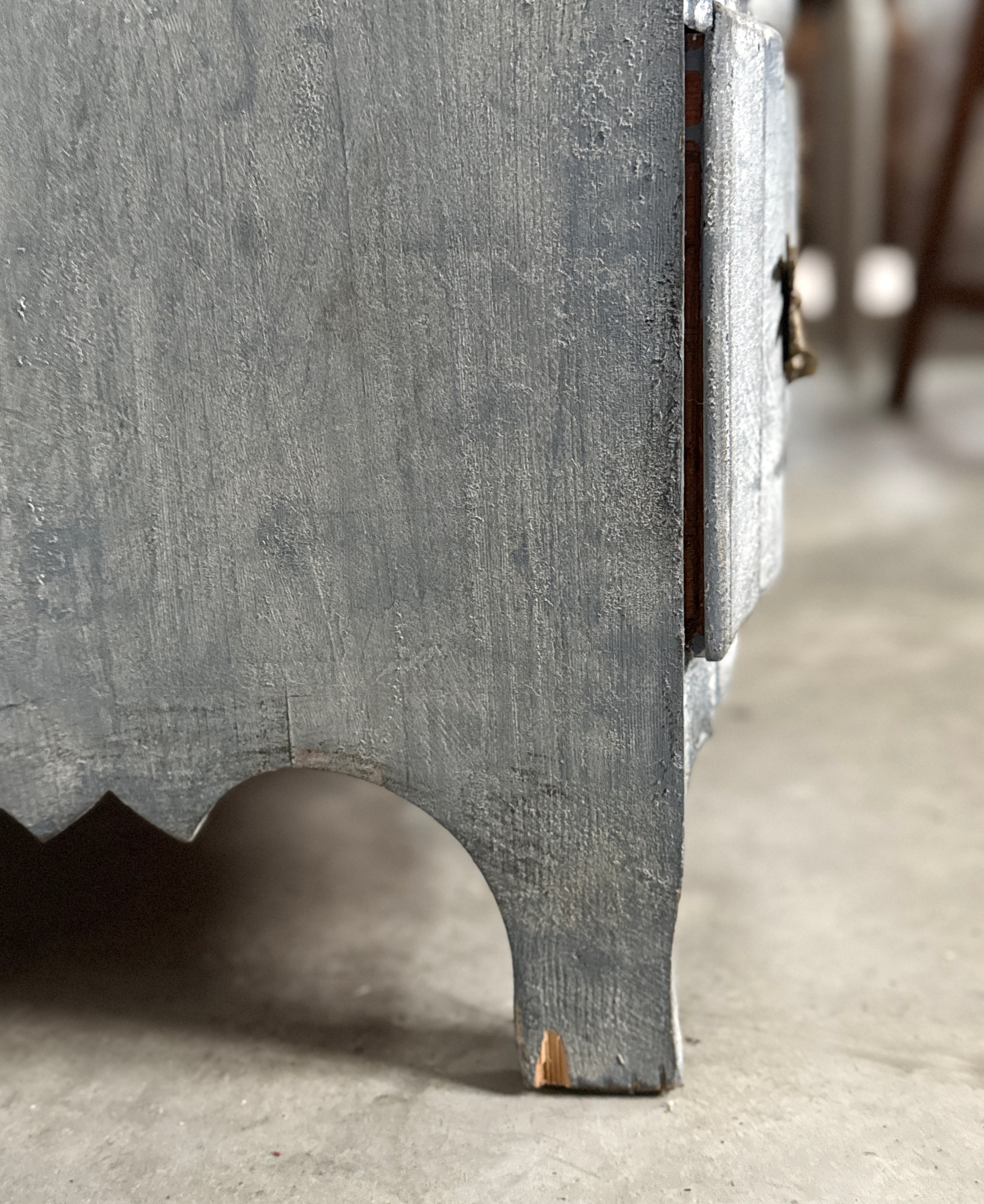 Stunning Blue Baroque Swedish 1880's Commode in Original Finish