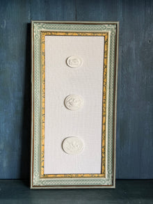Handmade Paper Frame with Intaglios on Linen Mat