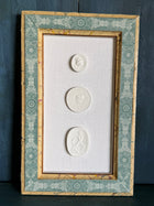 Handmade Paper Frame with Intaglios on Linen Mat