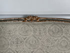Antique Belgian Louis XV Settee Newly Upholstered in Block Print Linen